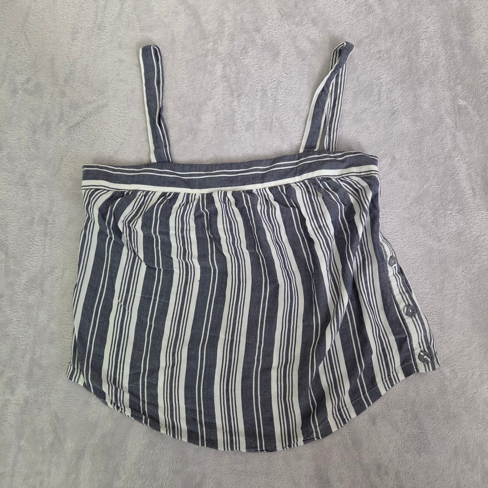 Universal Thread Blue White Striped Side Button Camisole Tank Top Small